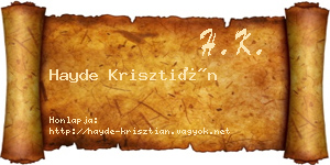 Hayde Krisztián névjegykártya