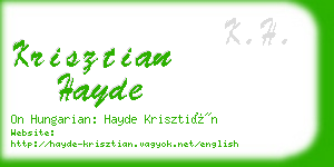 krisztian hayde business card